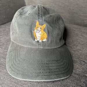 Corgi "Hardcorg" Baseball Cap Hat Black Embroidered 100% Cotton